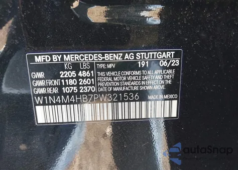 2023 Mercedes-Benz Glb 250 4Matic z USA, uszkodzony, nr VIN W1N4M4HB7PW321536